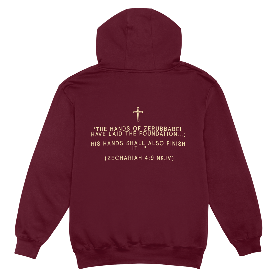Zechariah 4:9 Christian Hoodie alternate view — THZ Store